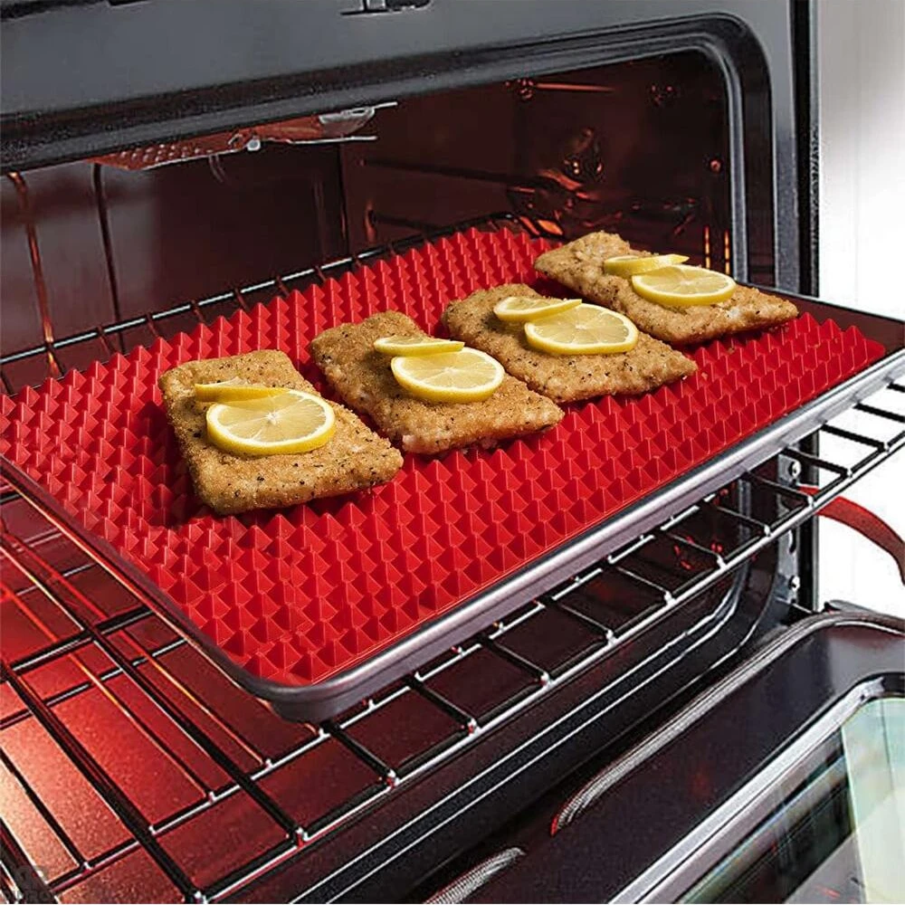 Non-Stick Silicone Baking Mat with Grid – Heat-Resistant, Versatile BBQ & Oven Mat