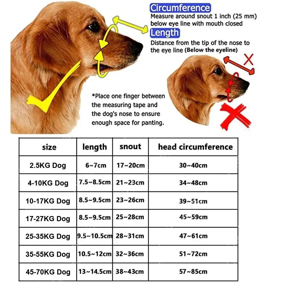 Adjustable Reflective Breathable Dog Muzzle