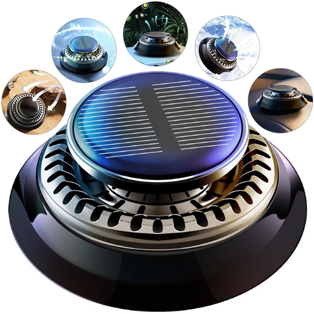 Solar Rotating Aromatherapy Car Diffuser – Solar Car Air Freshener for Essential Oils