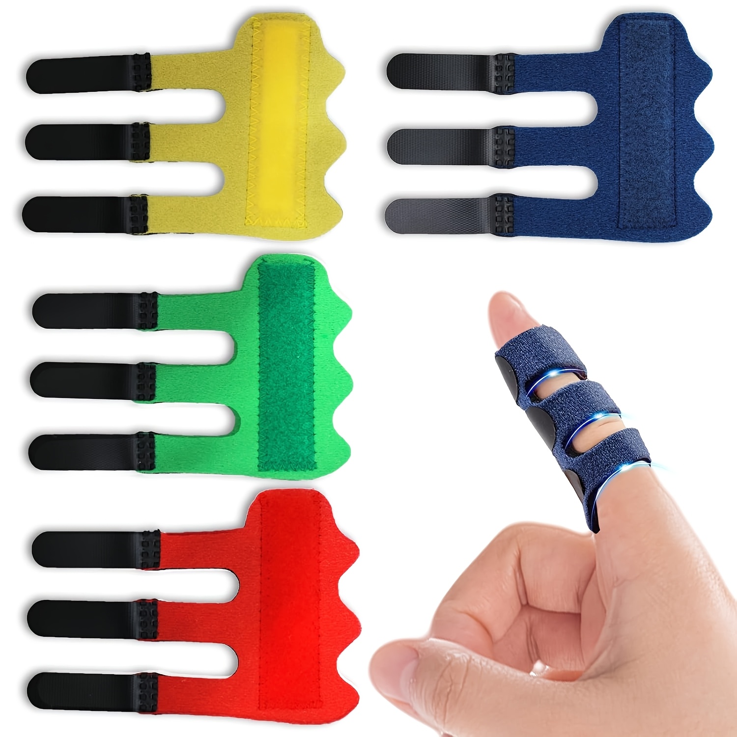 Trigger Finger Splint with Adjustable Fixing Belt, Finger Straightener for Thumb, Index, Ring, Pinky, Middle Finger