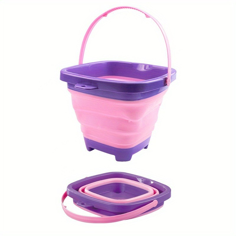 Collapsible Bucket 67.63 Oz, Silicone Sand Bucket, Portable for Beach & Camping, Durable Plastic Foldable Bucket Household Items