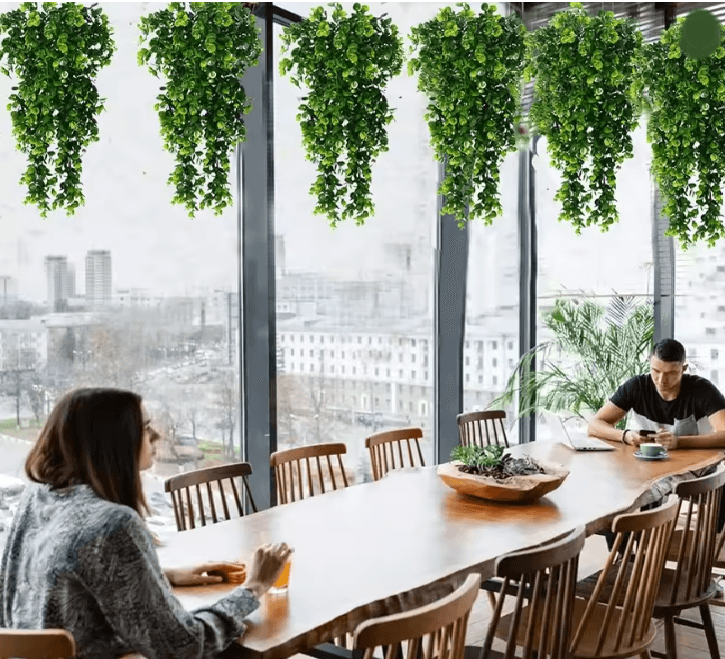 EverVine Artificial Eucalyptus Hanging Rattan Greenery