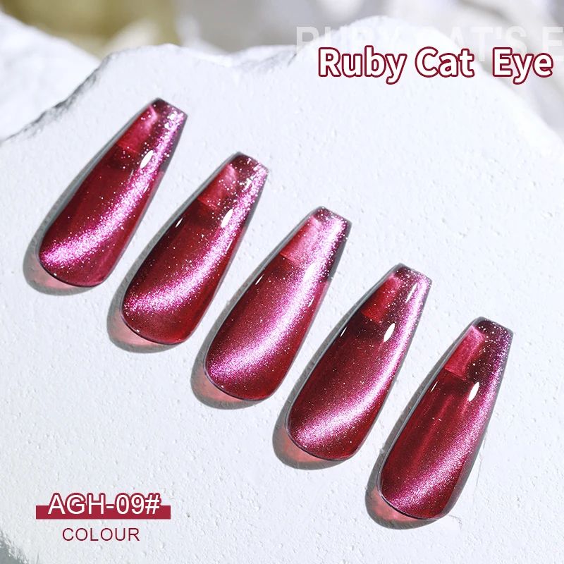 Cherry Ruby Magnetic Cat Eye Gel Nail Polish – 15ml Chameleon Red UV/LED Manicure Gel