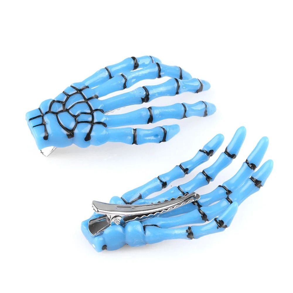 Skull Hand Bone Hairpin Set – 2-Piece Ghost Skeleton Gripper Hair Clips