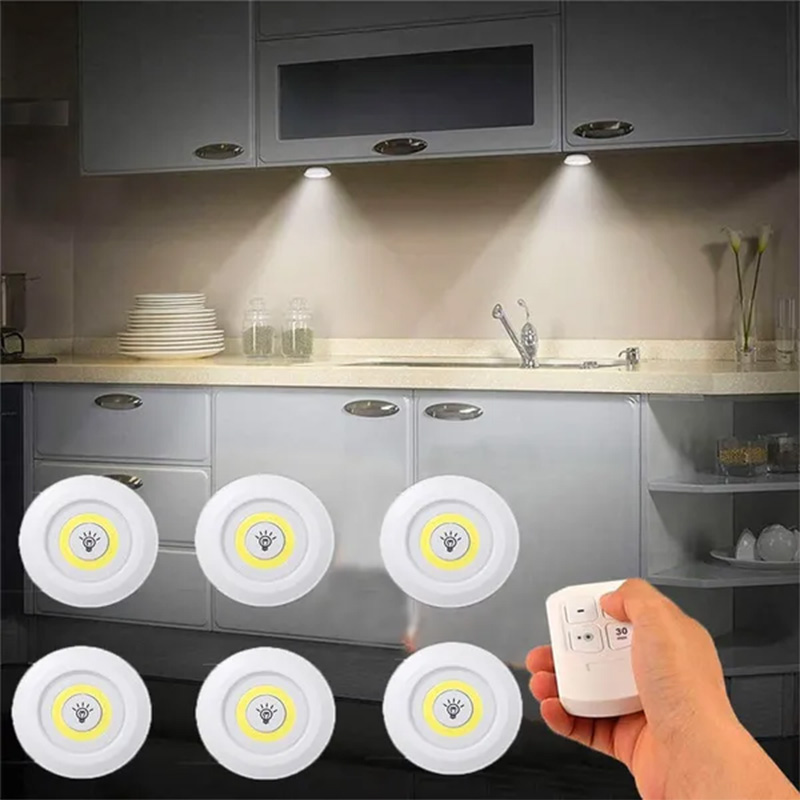 Dimmable LED Under Cabinet Light with Remote Control Battery Operated LED Closet Lights