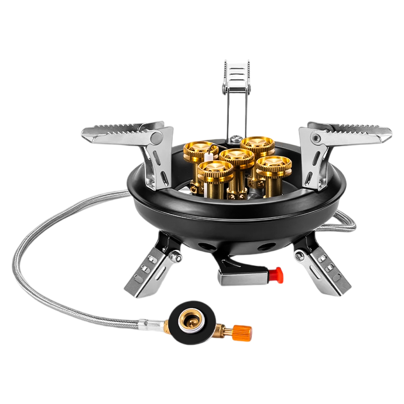 Portable Camping Gas Stove High-Pressure Propane Butane Burner with Piezo Ignition Outdoor Emergency Stove