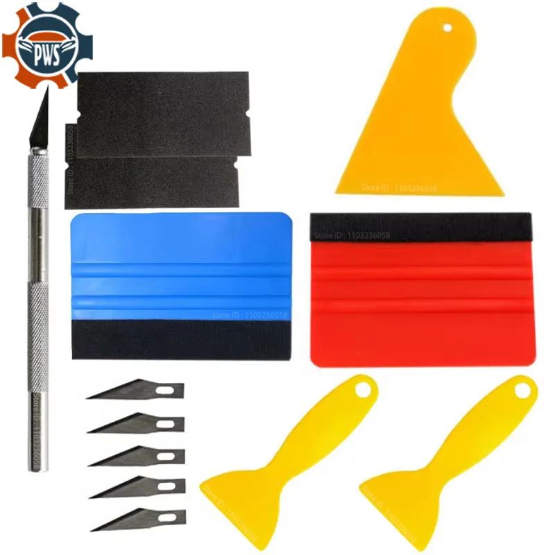 PWS Car Wrap & Tint Tool Kit – Vinyl Wrap & Window Tint Film Installation Cutter Aid Set