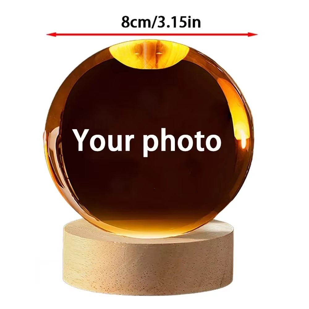 Personalized Ultrasound Crystal Ball Baby Keepsake 2D Laser Engraved Glass Sphere
