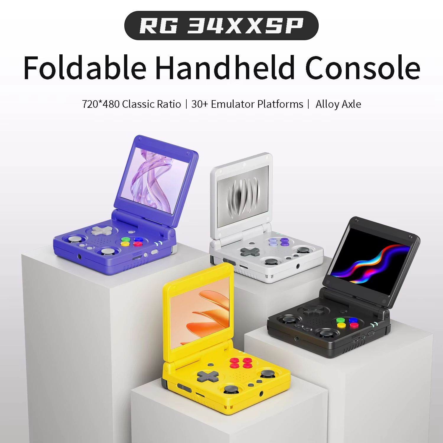 Anbernic RG34XXSP Retro Handheld Game Console – Flip Design with 3.4