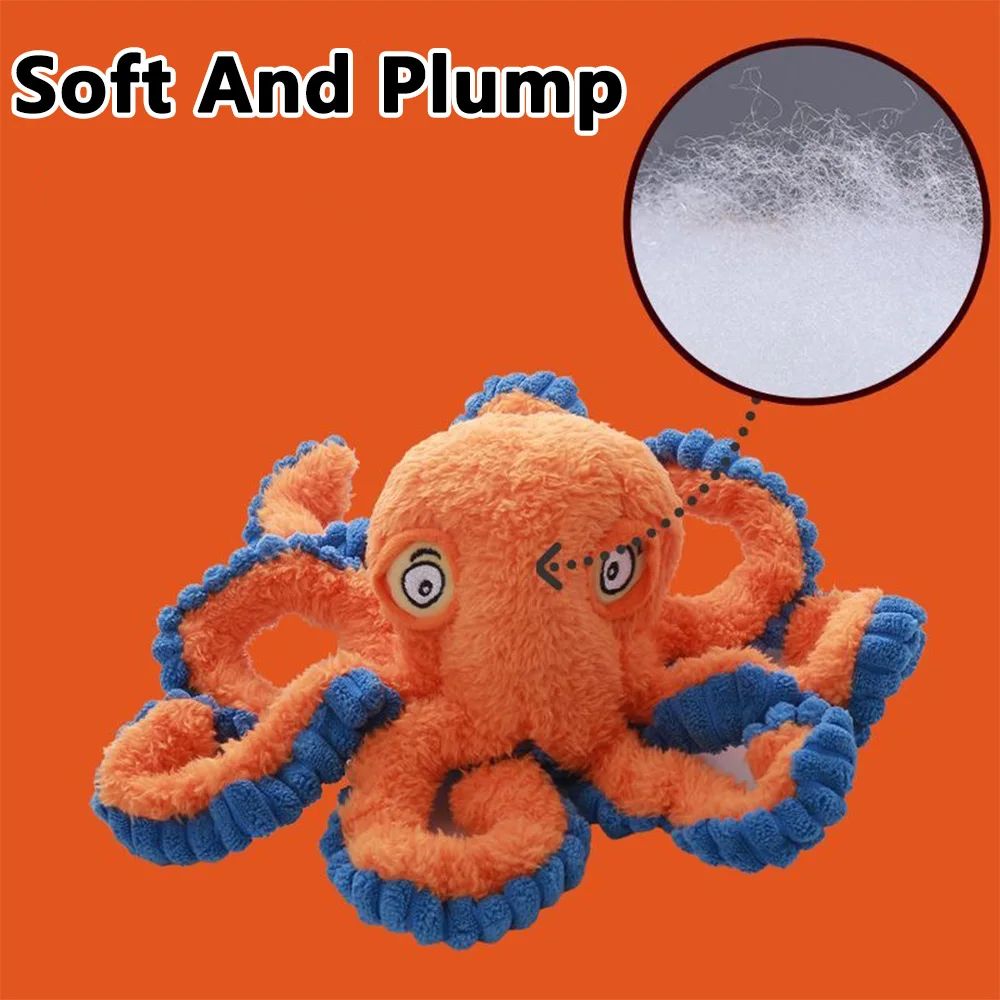 OctoTough Squeak Buddy – Indestructible Dog Toy Plush Octopus with Squeaker