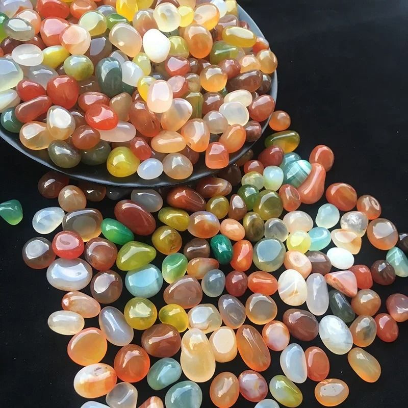 Natural Polished Agate Pebbles & Decorative Stones
