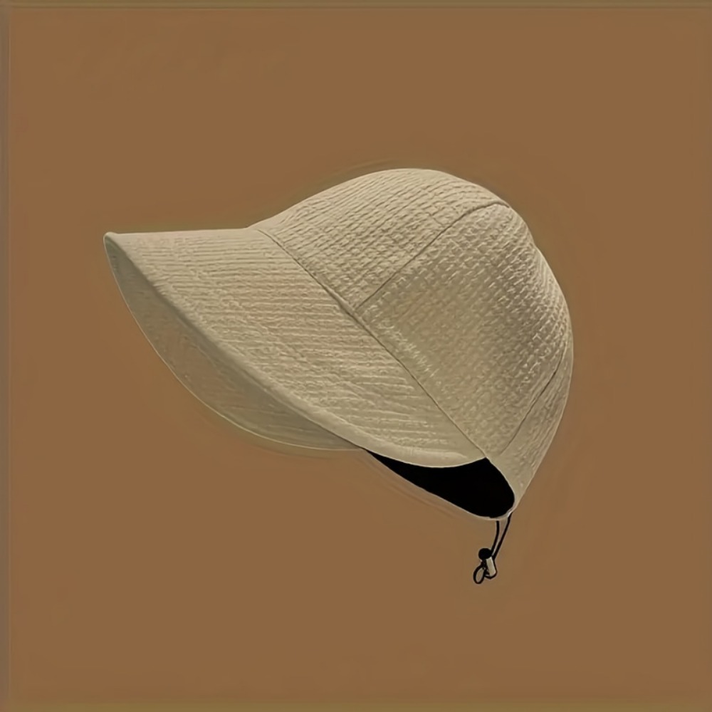 Fashionable Sun Protection Baseball Cap, Women's Drawstring Waffle Pattern Travel Sun Hat