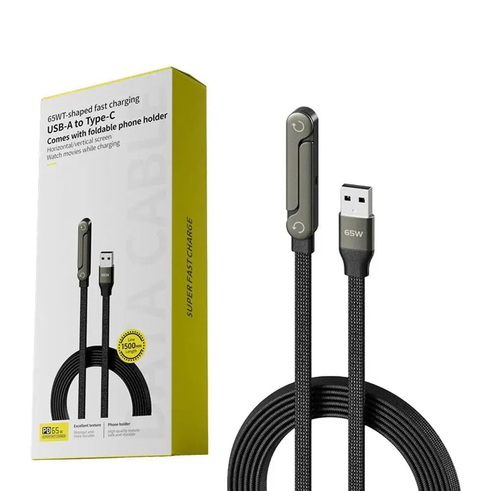 2 in 1 Fast Charging Cable with Phone Stand
