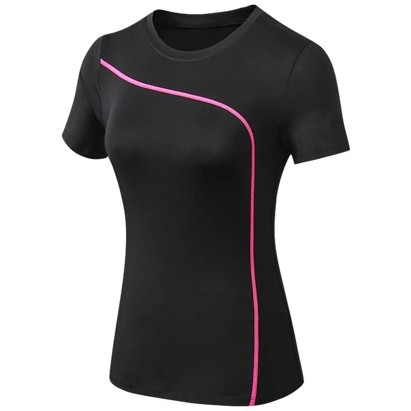 Quick Dry Stretch Slim Fit Yoga Top for Women Short Sleeve Sports Fitness T Shirt