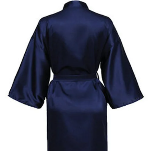 Team Bride Wedding Party Robe, Black Letters Kimono Satin Pajamas, Bridesmaid Bathrobe