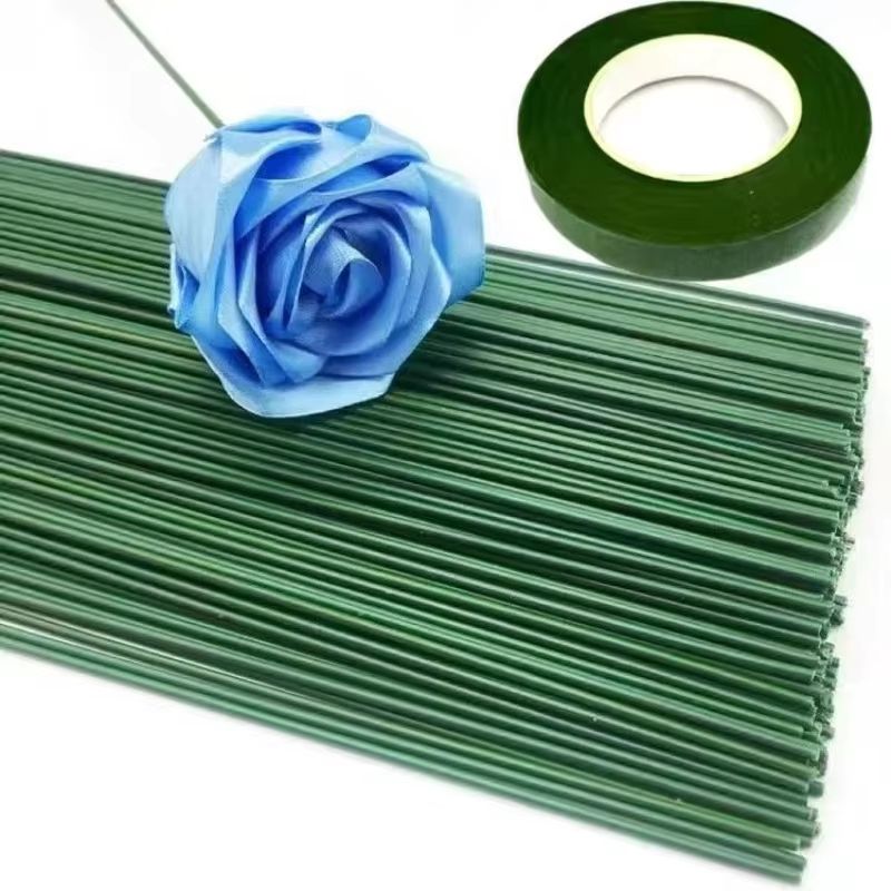 100PCS Bendable Floral Wire Stems for DIY Crafts Artificial Flower Rod Set