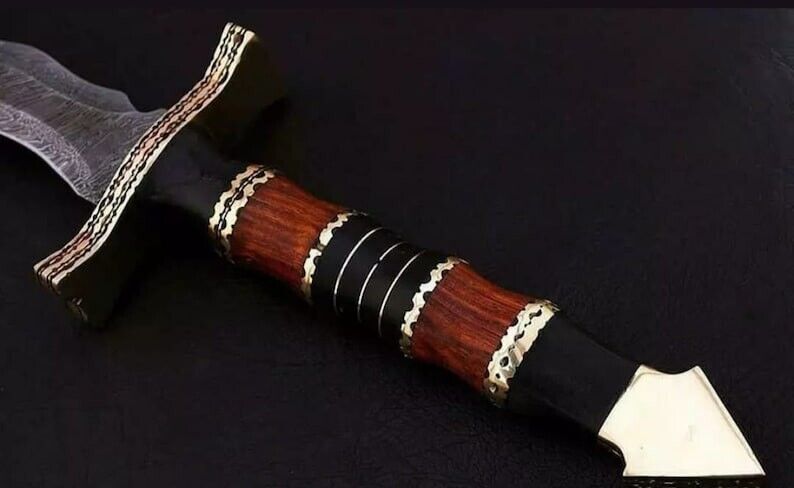 DAMASCUS SWORD / Custom Handmade Damascus Steel Kris Blade Sword / FULL DAMASCUS