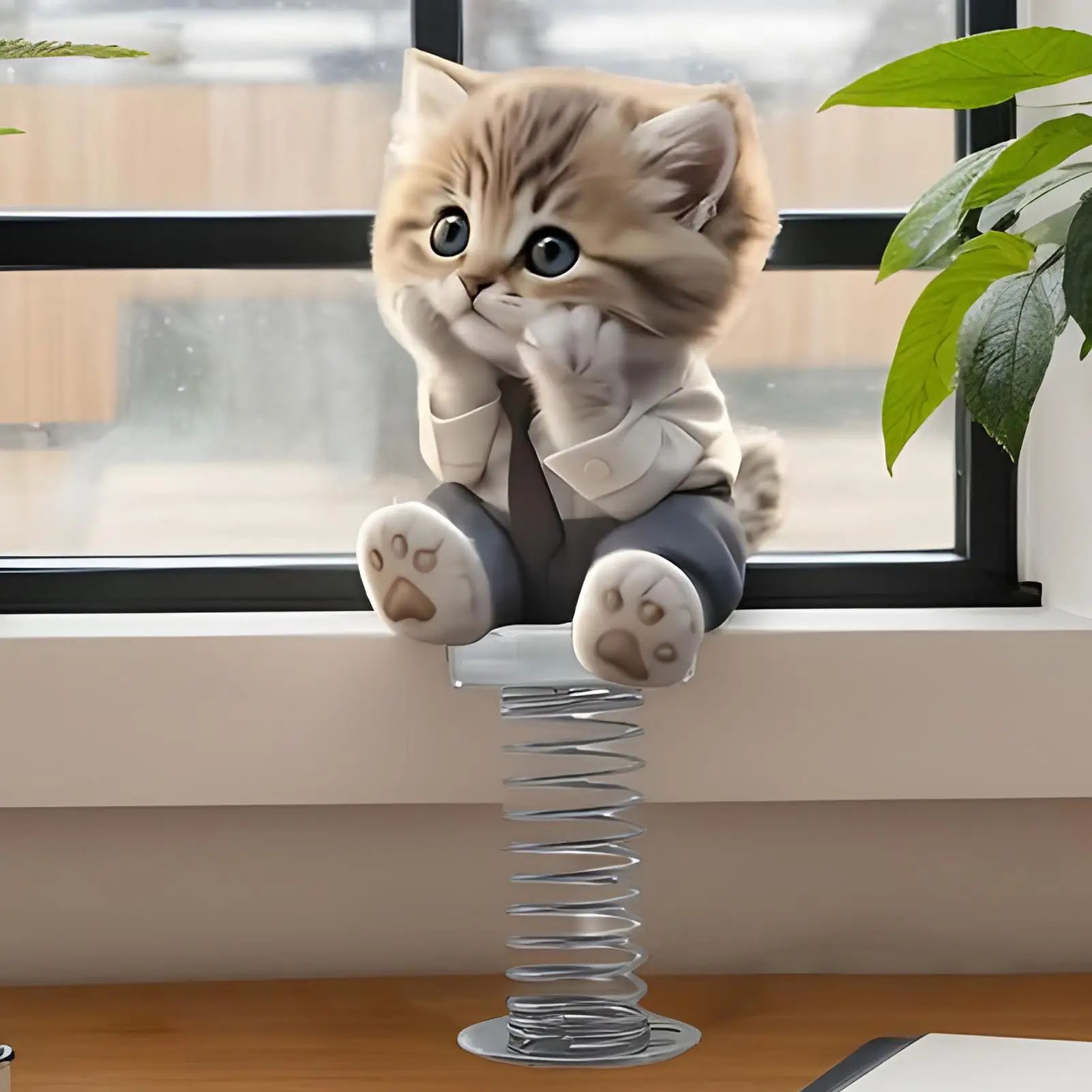 Shaking Head Cat Dashboard Decor