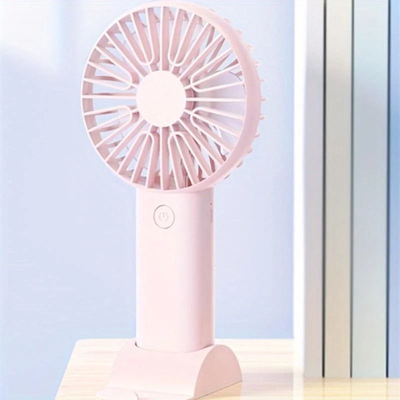Rechargeable USB Handheld Fan with Phone Holder