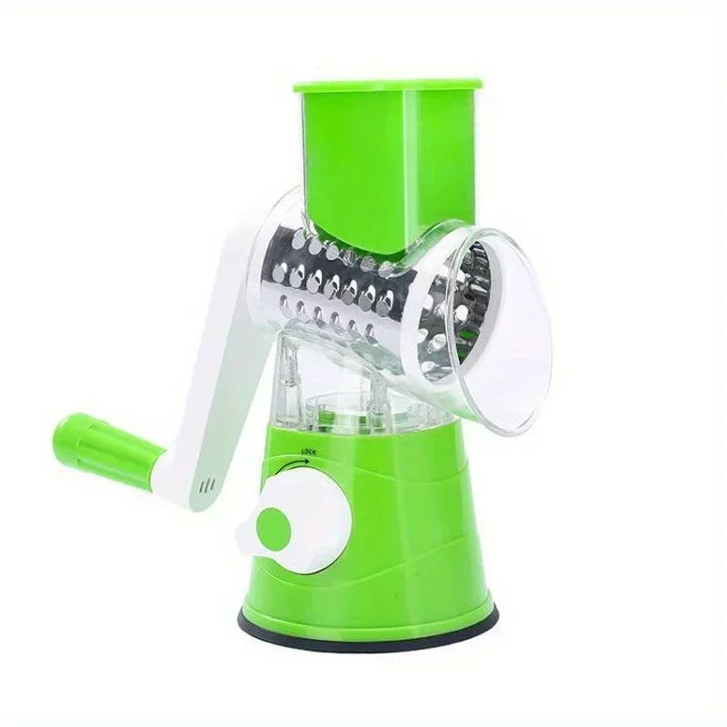 Rotary Vegetable Cutter Kitchen Shredder with Handle and Drum Blades