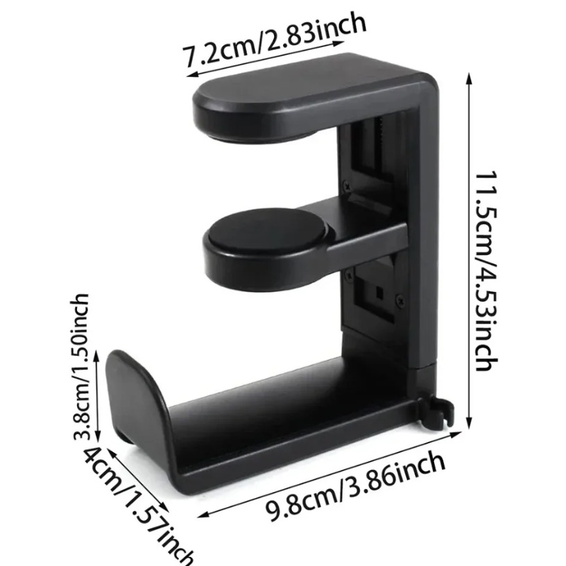 Adjustable Rotating Gaming Headphone Stand & Table Clip Hook