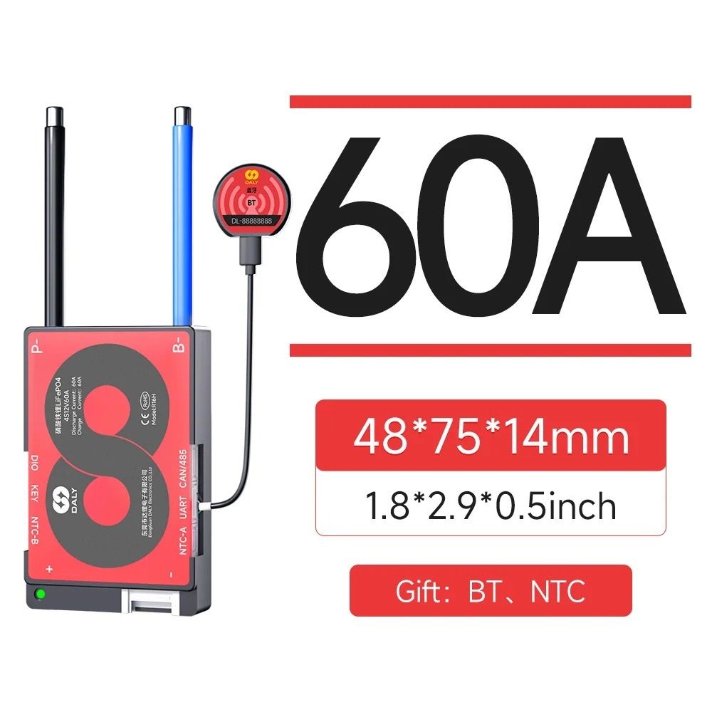 Smart LiFePO4 BMS Board with Bluetooth and CAN Communication