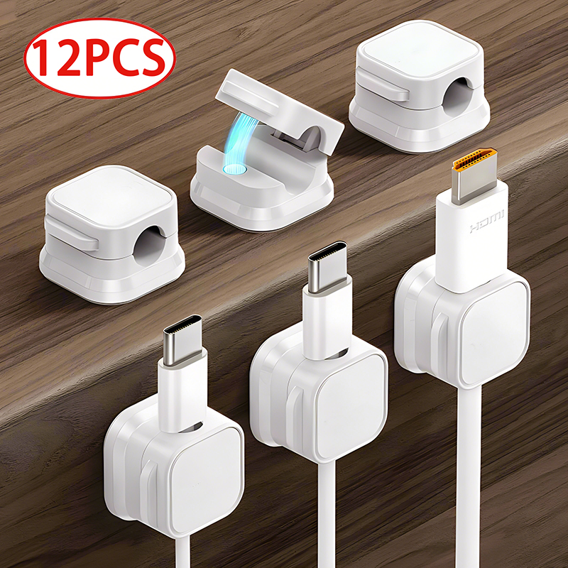 Magnetic Cable Clip Holder, Adhesive Wire Keeper for Desk Organization