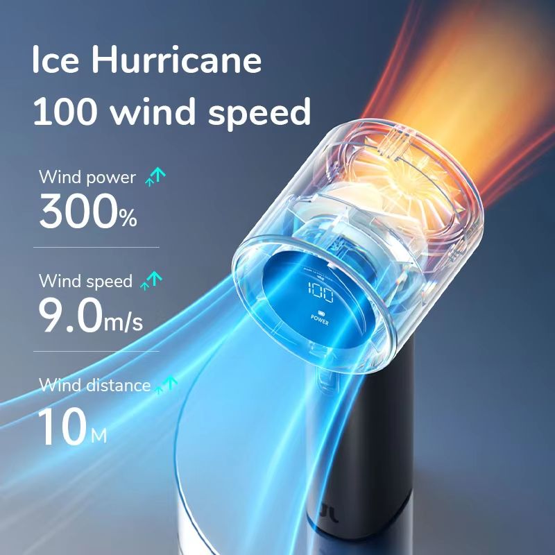 JISULIFE Mini Portable Hand Fan – Rechargeable USB Fan with 100 Speeds, 5000mAh Battery & LED Display for Travel and Out