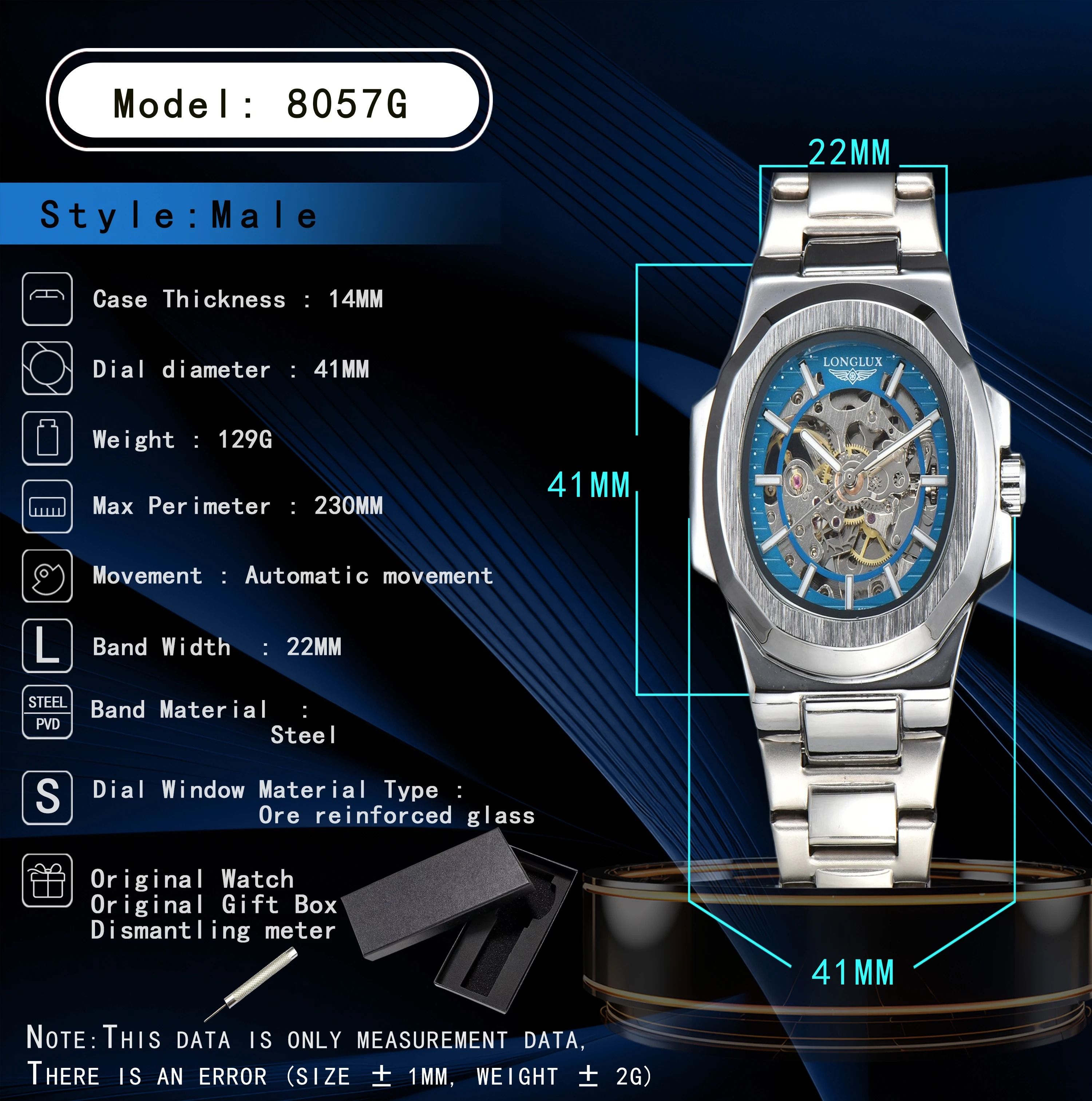 LONGLUX Men Automatic Mechanical Watch