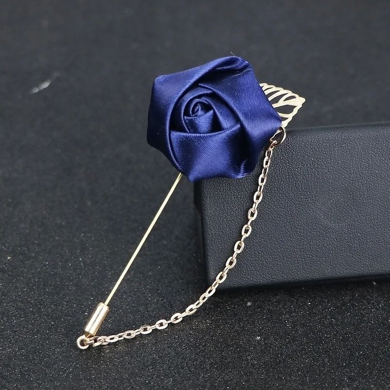 Handmade Canvas Rose Flower Brooch Pin