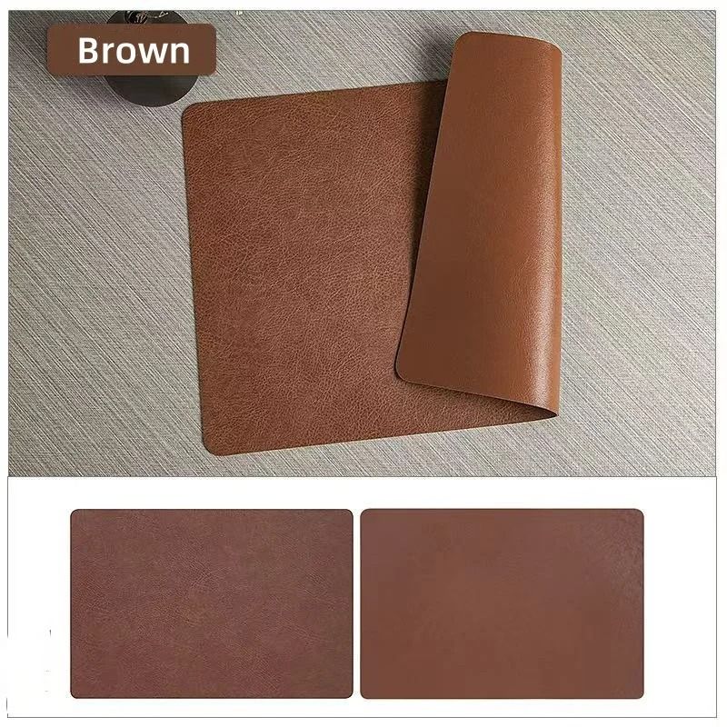 Square Faux Leather Kitchen Dining Placemats – Heat-Resistant Insulation Table Mats