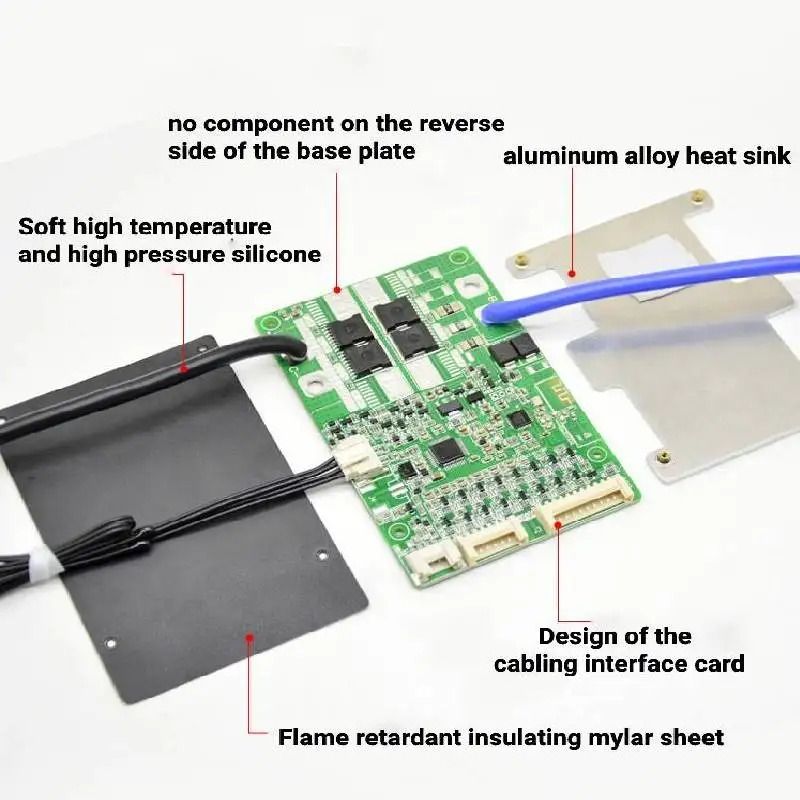 JBD Smart BMS with Built-In Bluetooth Lithium Battery Protection Board 10S–17S 24V–60V