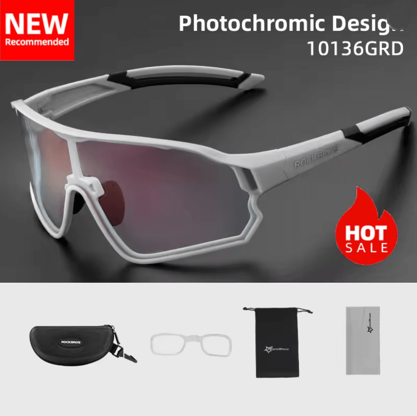 ROCKBROS Photochromic Cycling Glasses with UV400 Protection and Ultra-Light Frame