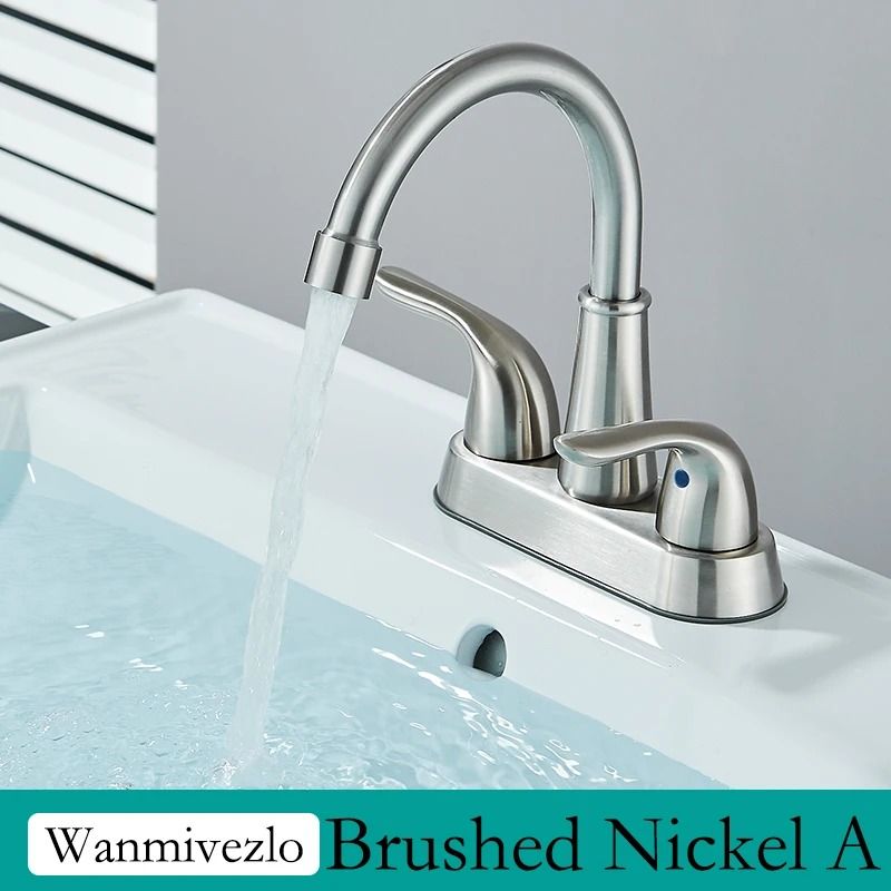 Wanmivezlo basin faucet Brass Double Handle Hot and Cold Water Wash Basin Tap