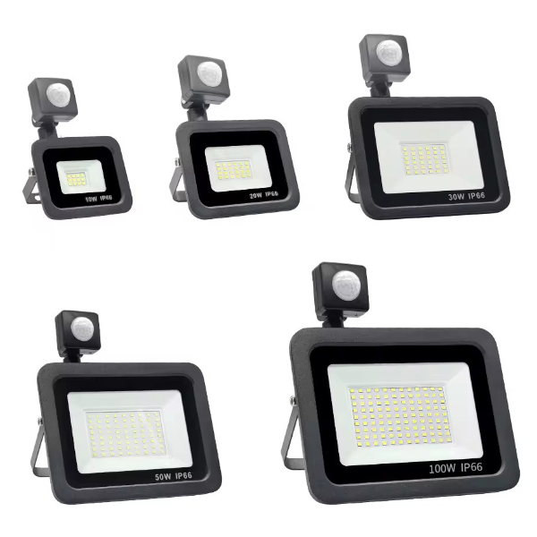 LED Floodlight with PIR Motion Sensor Waterproof Outdoor Spotlight for Garden and Street Lighting