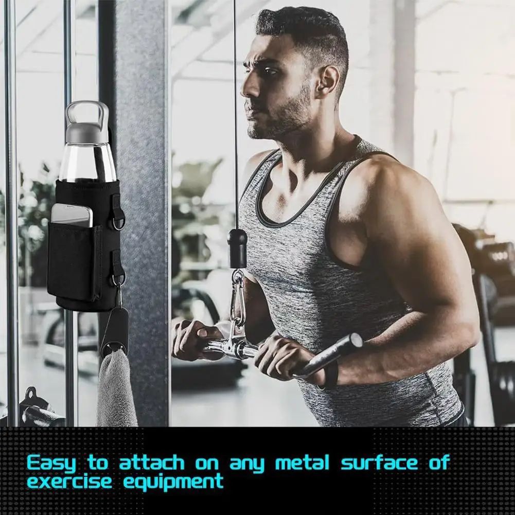 Magnetic Gym Water Bottle Holder Bag