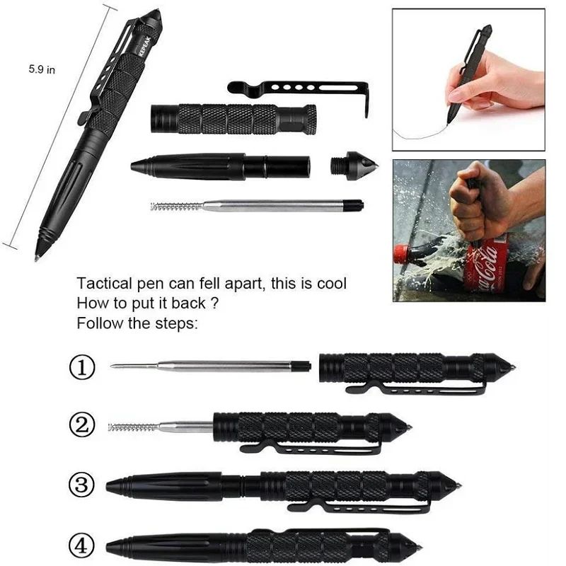 Multifunctional Tactical Pocket Pen for Everyday Safety
