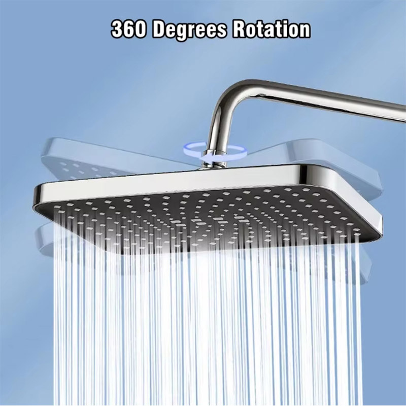 Adjustable Pressurized Shower Head, Large Panel Top Spray Universal Bathroom Set