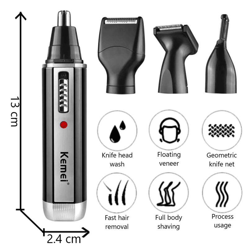 TrimPro 4 in 1 Rechargeable Nose and Beard Trimmer for Men