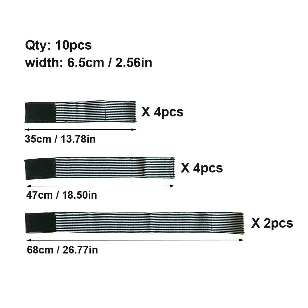 Microcurrent Conductive Silicone Electrode Pad Fixing Elastic Bands Adjustable Stretch Straps for EMS Devices