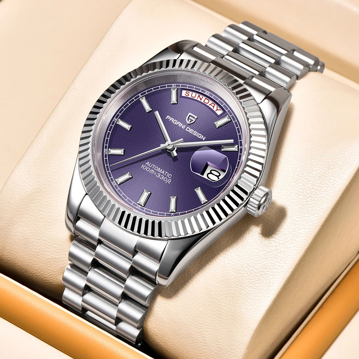 Automatic Day-Date Mechanical Watch – Luxury NH36A Movement Sapphire Timepiece
