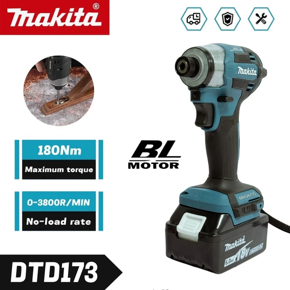 Makita DTD173 18V Cordless Brushless Impact Driver Electric Drill Screwdriver