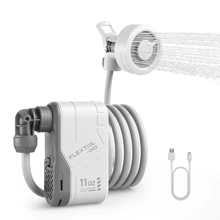 Flextail Portable Camping Shower Pump Rechargeable Outdoor Electric Shower IPX7 Waterproof for Camping Travel Car Wash