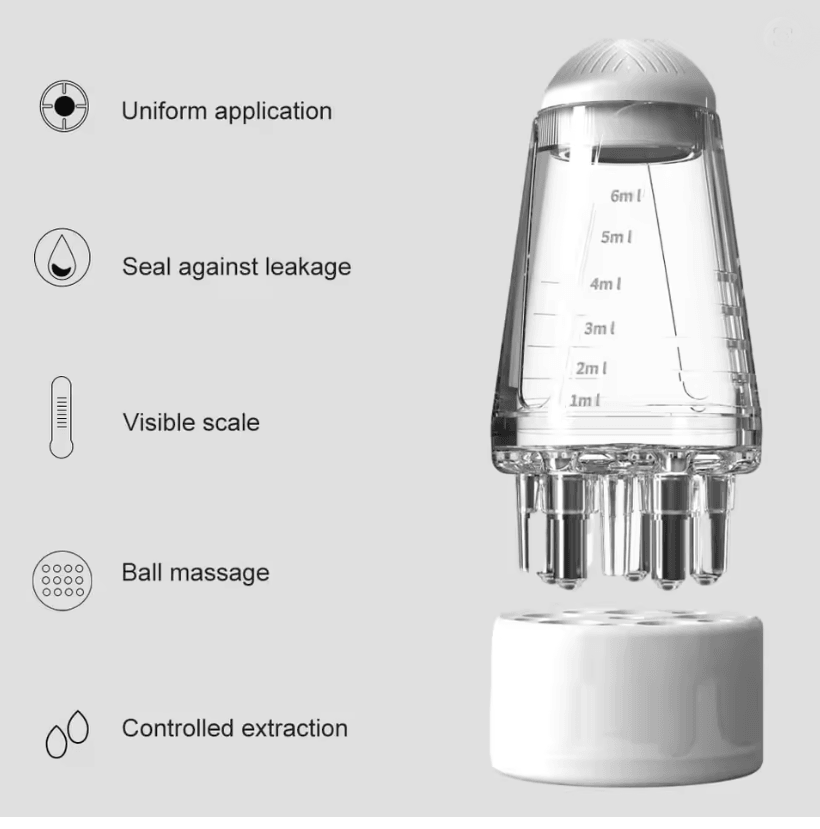 6ml Hair Growth Oil Applicator with Scalp Roller Massager