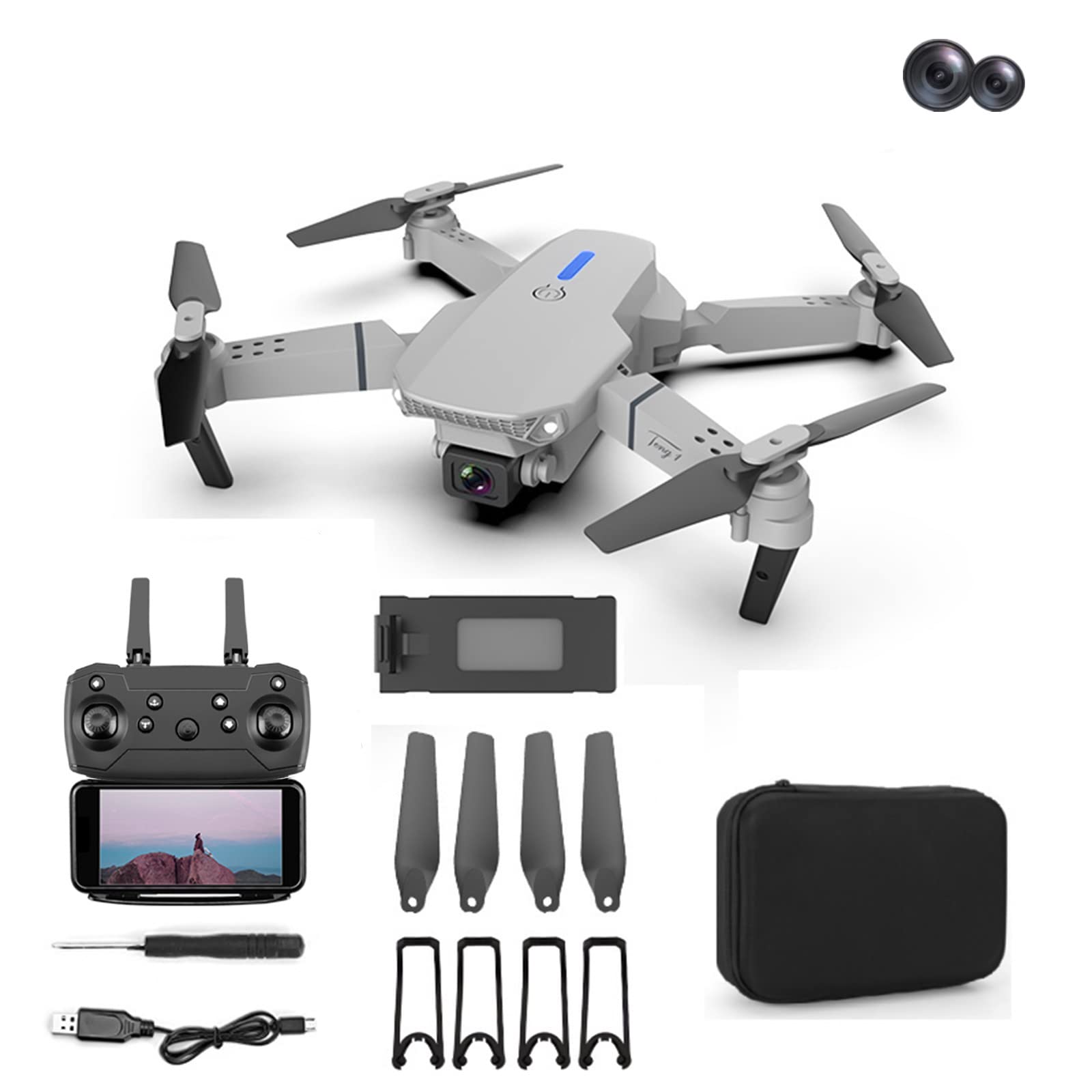 E99 Pro Drone with 6K Camera Foldable Quadcopter Remote Control UAV