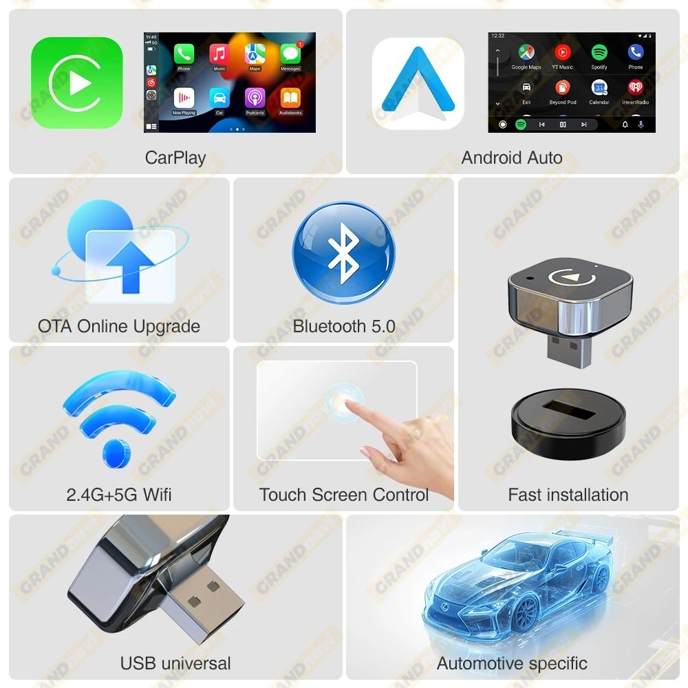 Wireless CarPlay and Android Auto Adapter
