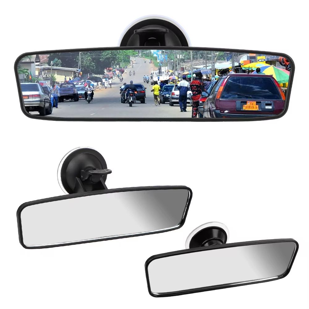 360° Rotating Wide-Angle Car Rearview Mirror with Adjustable Suction Cup – Universal Interior Rearview Mirror