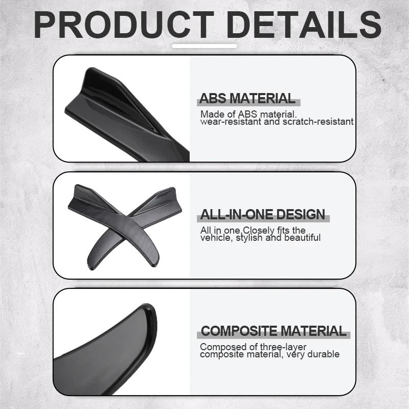 Universal Car Bumper Spoiler Lip Anti Collision Side Skirt Pair