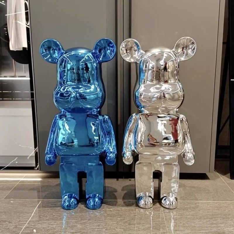 Luxury Gradient Bear Statue Modern Mirror Finish Home Decor Sculpture