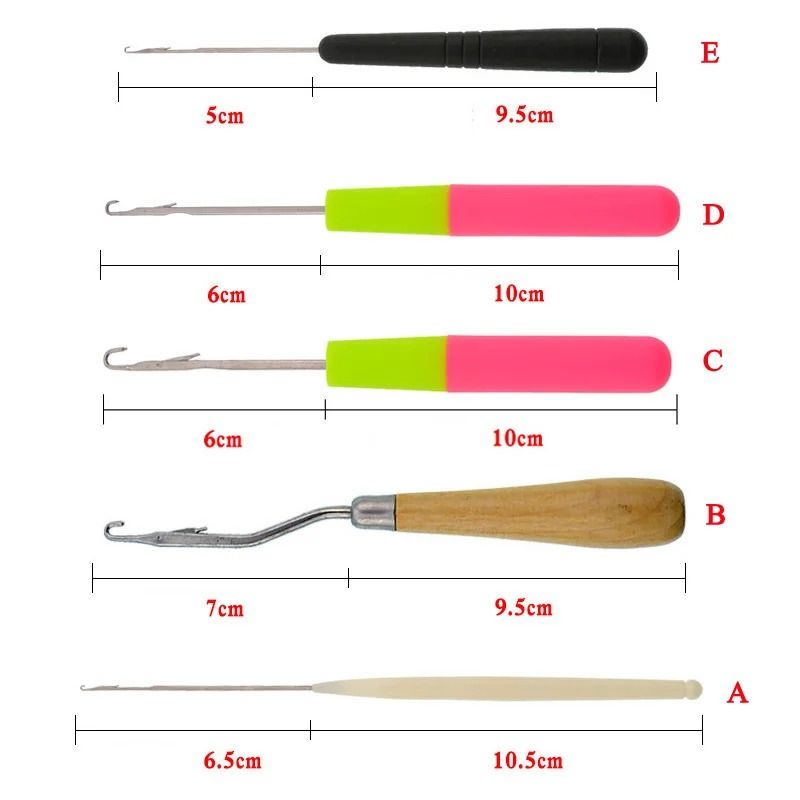 Latch Hook Crochet Needle Set for Hair Styling and Craft Use